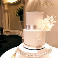Silver leaf Wedding Cake