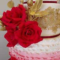 Red roses and gold ...