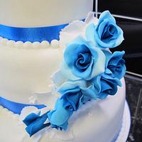 Blue & White Wedding Cake