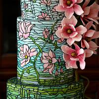  Magnolias Stained Glass Cake