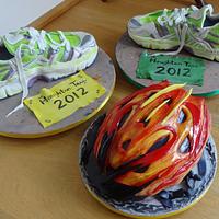 Running Shoes and Cycle Helmet