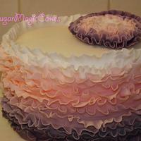 My First Ombre Ruffle Cake!