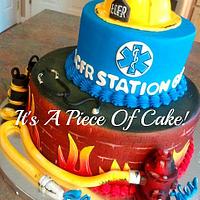 Firefighter/EMT Graduation Cake Buttercream Icing/Fondant Accents