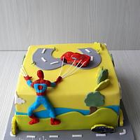 McQueen and Spiderman cake