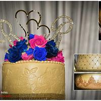 Gold indian wedding cake