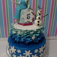 Frozen blue ice cake