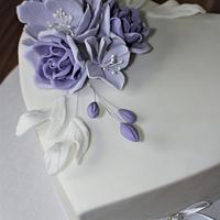Violet heart shaped cake