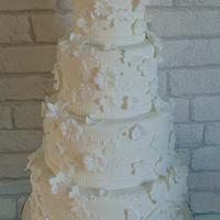 All White Wedding Cake