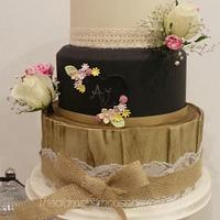 Rustic Chalkboard wedding cake
