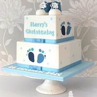 Baby Boots Christening Cake