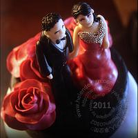 Red/White/Black Wedding Cake