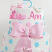 Pink & Blue Icing Smiles Cake