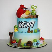 Angry Birds 50th Birthday Cake