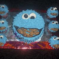 Cookie Monster Cake&Cupcakes