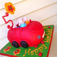 Peppa Pig  car cake