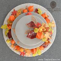autumn cake with wreath