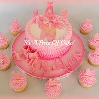 Ballerina Themed Cake w/Cupcakes