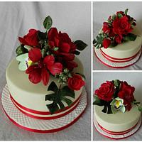 Bday cake with flowers