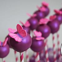Shiny cake-pops with butterflies