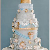Elie Saab Inspired Couture Wedding Cake