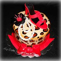 Leopard Cake (with red shoe)