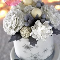 Winter Wonderland Wedding Cake (& peony tutorial)