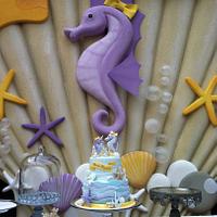 SeaHorse Baby Shower Cake
