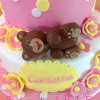 Teddy Bears cake for a Baptism (torta battesimo con orsetti)