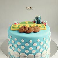 Cookie Monster 1st Birthday Cake