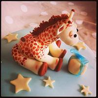 Giraffe baby shower cake