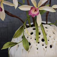 Flower pot cake with Vanilla orchids
