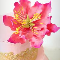 Pink n Gold Wedding Cake