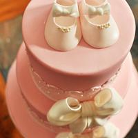 Shoes and Bows Baby Shower Cake