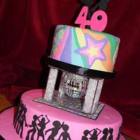 70's Theme Disco Cake 