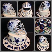 Dallas Cowboys helmet cake