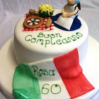 Italian Themed Birthday Cake