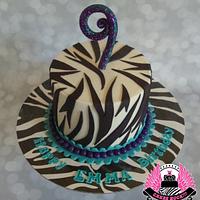 Zebra with Purple & Teal