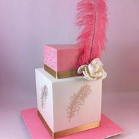 Wedding Cake with Giant Feather
