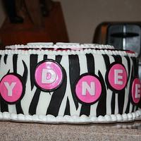 New Direction Zebra and Pink Fondant Cake