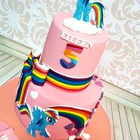 Dash rainbow pony cake 