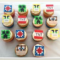 My Daughter's Minecraft birthday cupcakes