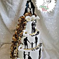 Life story wedding cake 