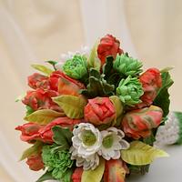 Parrot tulips buds in a bouquet