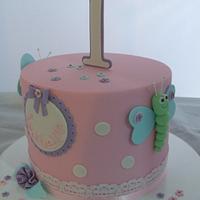 1st Birthday Butterfly Cake