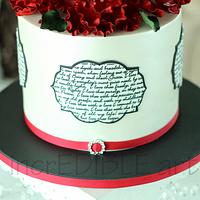 "Poetry" Engagement Cake