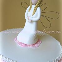 White Angel Baptism Cake