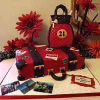 canadian suitcase and handbag cake :) x