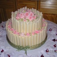 white chocolate cigarillos wedding cake 