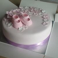 Christening cake for baby girl