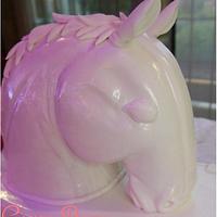 White marble horse cake